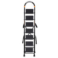 Parasnath GoUp 7 Step Foldable Steel Black Step Ladder – Heavy-Duty and Lightweight Step Ladder with Anti-Skid Wide Plastic Steps, Safety Handle, High Reach Platform for Home, Kitchen, Office, Warehouse Use - 6 Year Manufacturer Warranty - Made in India - PARASNATH