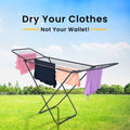 PARASNATH Winsome Cloth Drying Stand – Foldable, Lightweight, Durable Alloy Steel Laundry Rack for Indoor & Outdoor Use, Multiple Drying Rails, Made in India (Grey) - PARASNATH