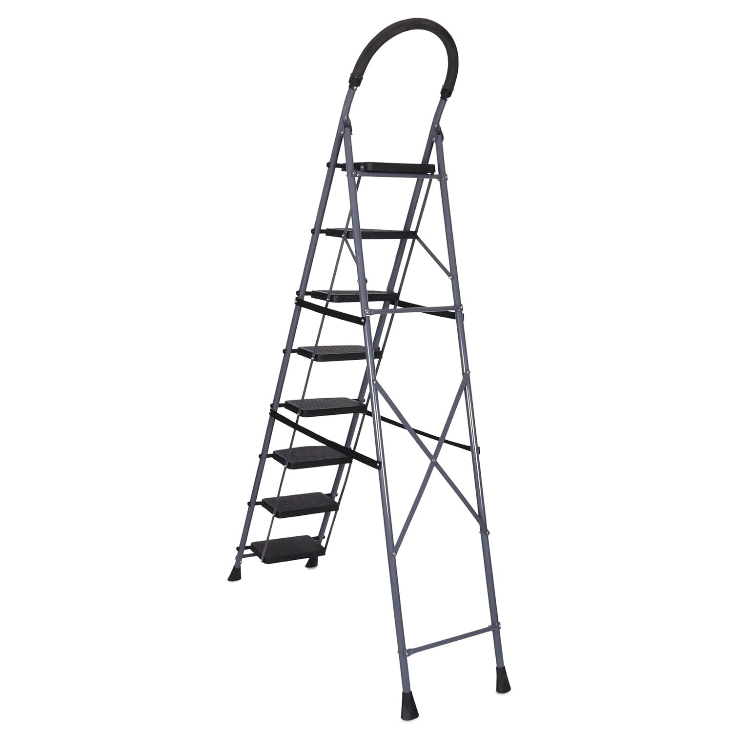 Parasnath GoUp 8 Step Foldable Steel Grey Ladder