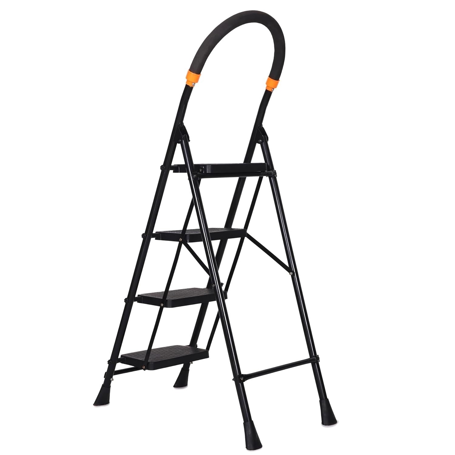 Parasnath GoUp 4 Step Foldable Steel Black Ladder 