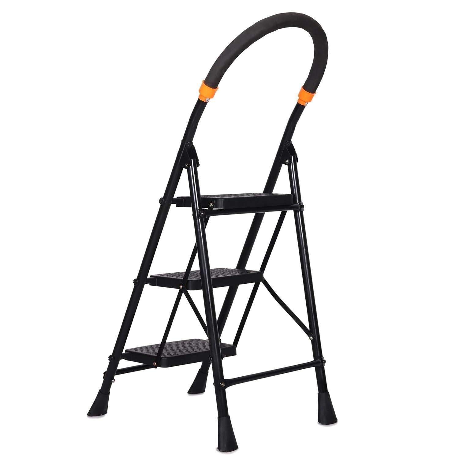 Parasnath GoUp 3 Step Foldable Steel Black Step Ladder
