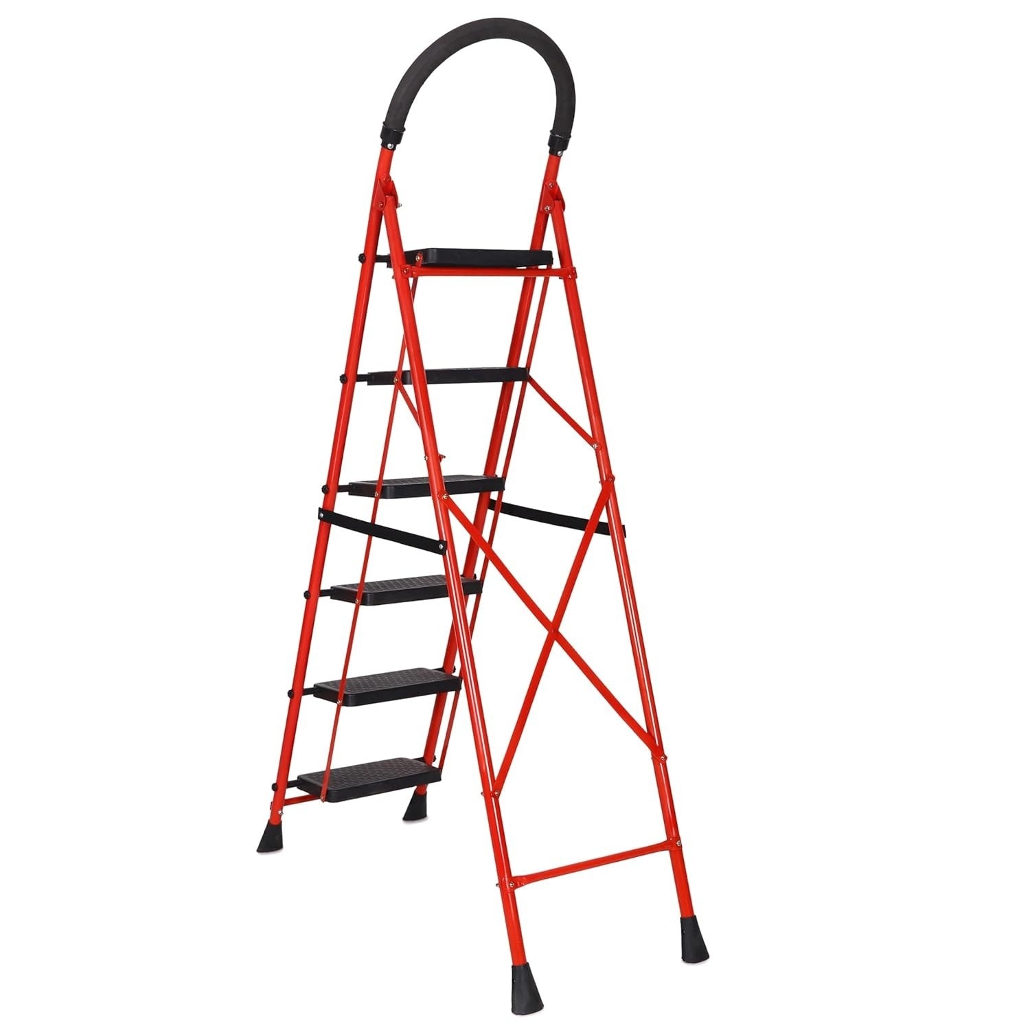 Parasnath GoUp 6 Step Red Steel Foldable Ladder