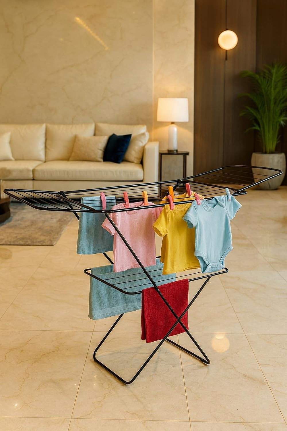 Parasnath Steel Black Color  Foldable Cloth Drying Stand 