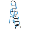 Parasnath GoUp 7 Step Foldable Steel Blue Step Ladder – Heavy-Duty and Lightweight Step Ladder with Anti-Skid Wide Plastic Steps, Safety Handle, High Reach Platform for Home, Kitchen, Office, Warehouse Use - 6 Year Manufacturer Warranty - Made in India - PARASNATH
