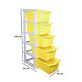 Parasnath Boxo 5 Layer yellow Drawer – Multi-purpose storage with wheels