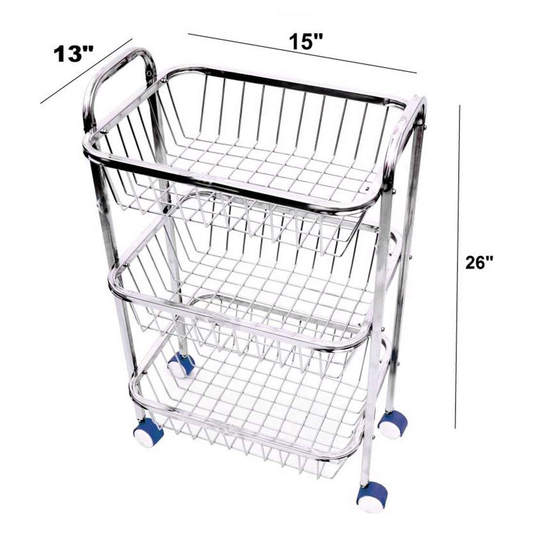 Parasnath 3-Shelf Square Vegetable and Fruit Trolley