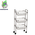 Parasnath 3-Shelf Square Vegetable and Fruit Trolley