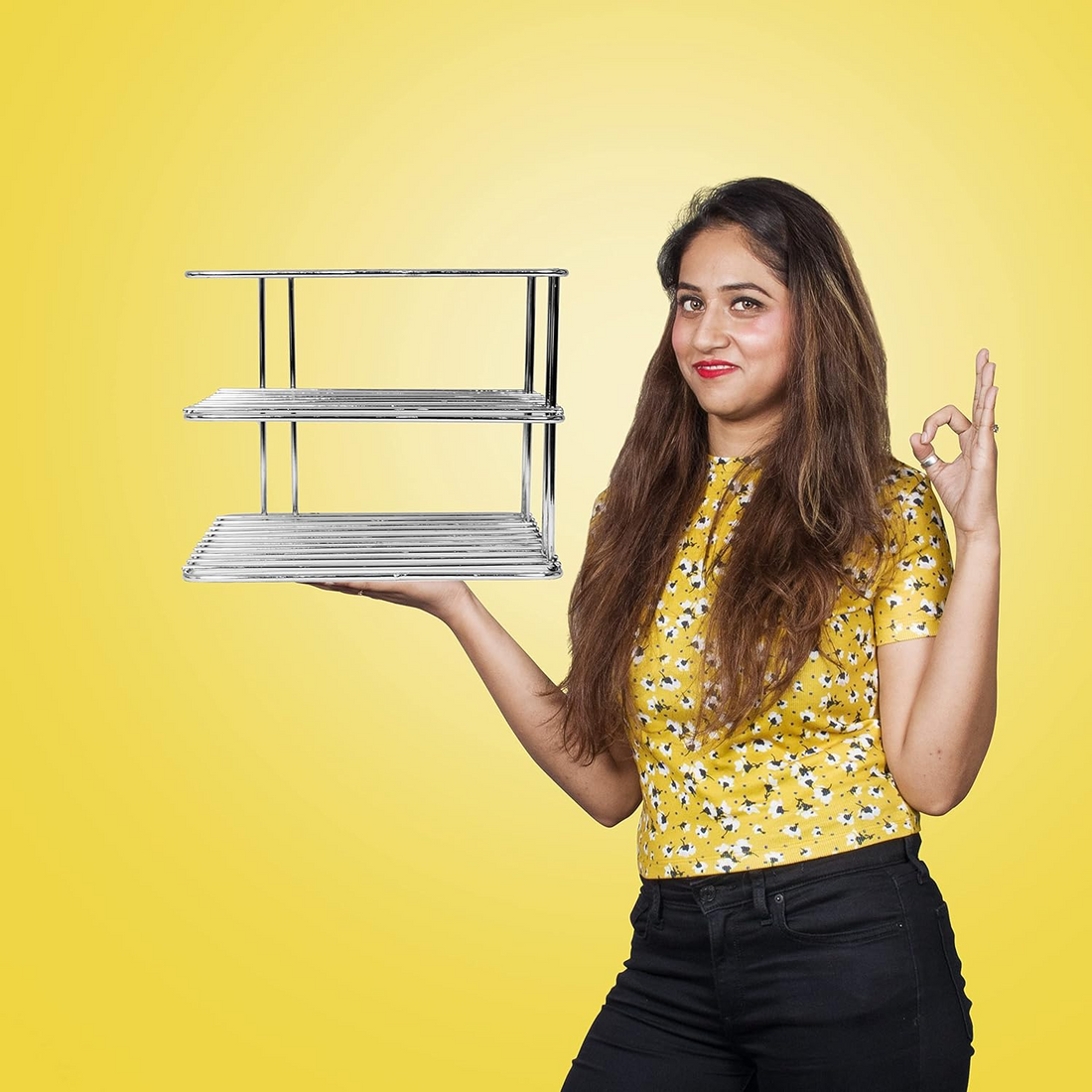 Parasnath 3-Tier Corner Kitchen Shelf Rack for Plates and Dishes