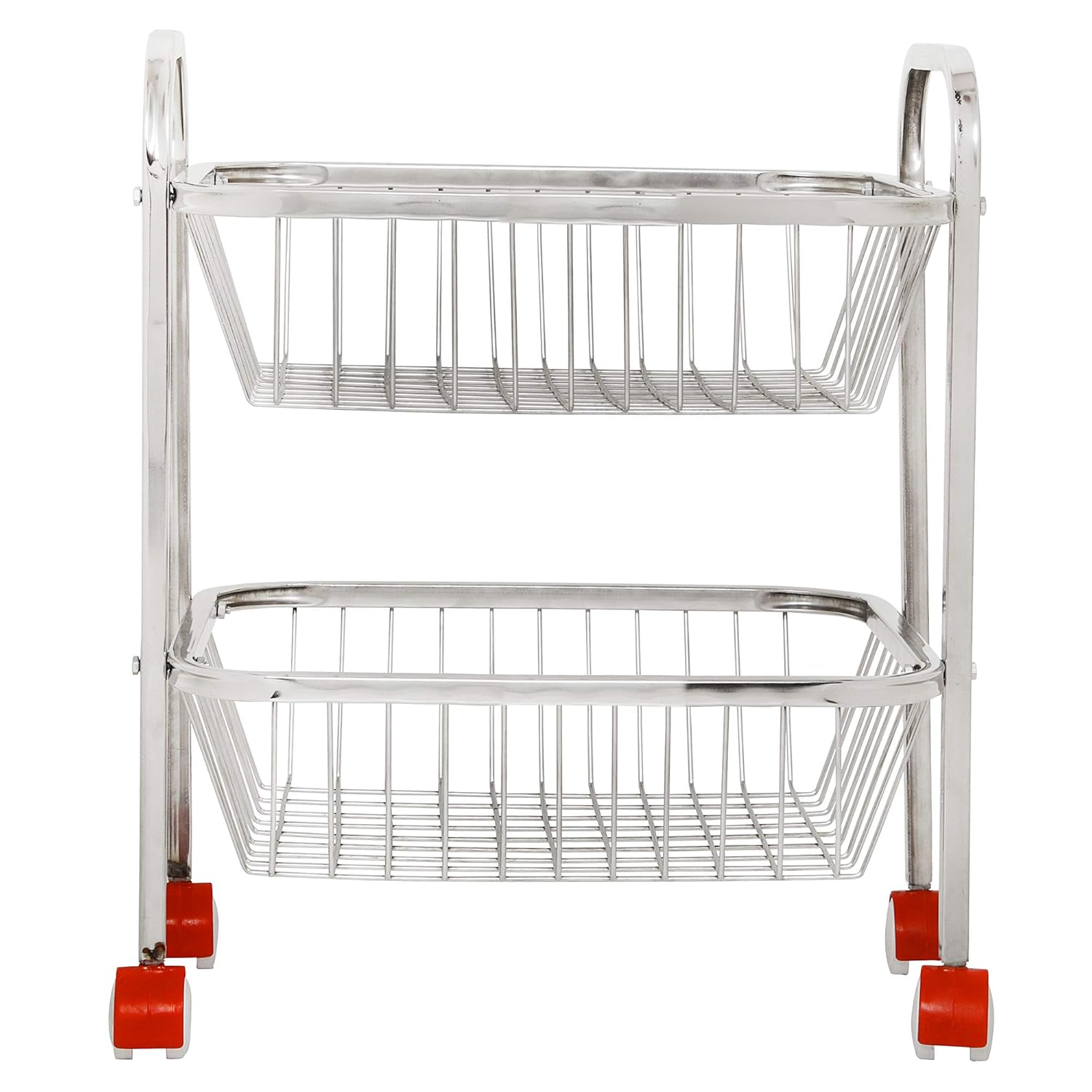 Parasnath Mirror Finish 2 Shelf Square Vegetable and Fruit Trolley
