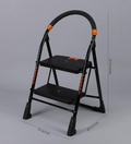 Parasnath 2-Step Black Diamond Folding Ladder with wide anti-slip steps, sturdy steel