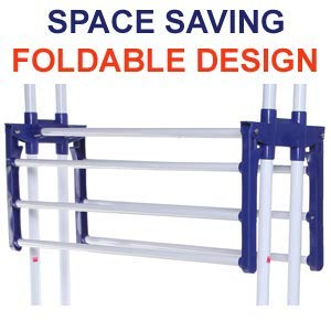 Parasnath Prime Steel Mini Poll Clothes Drying Stand Foldable with Breaking Wheel
