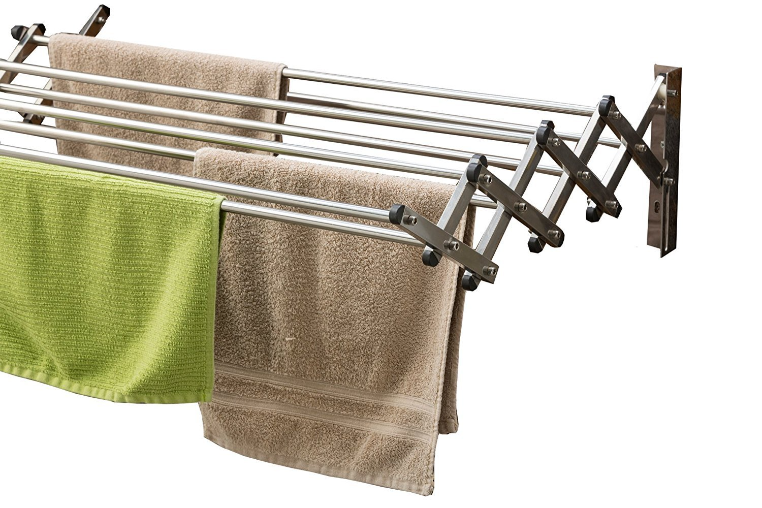 Parasnath 30 Inch Wall Stainless Steel Clothes Drying Stand 7 Pipes Foldable