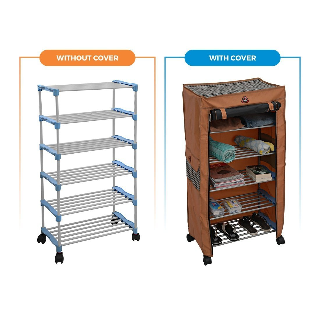 PARASNATH Trendy Cloth Shoe Rack with 5 Shelves 