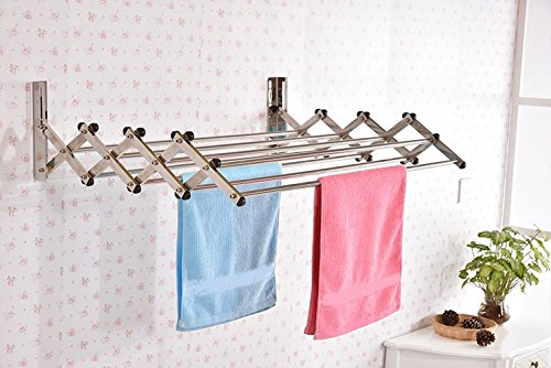 Parasnath 30 Inch Wall Stainless Steel Clothes Drying Stand 7 Pipes Foldable