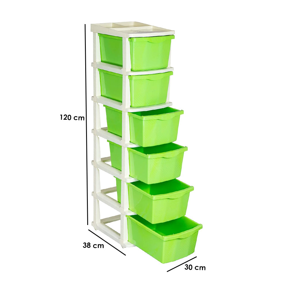 Parasnath Boxo 6 Layer Green Drawer – Multi-purpose storage with wheels