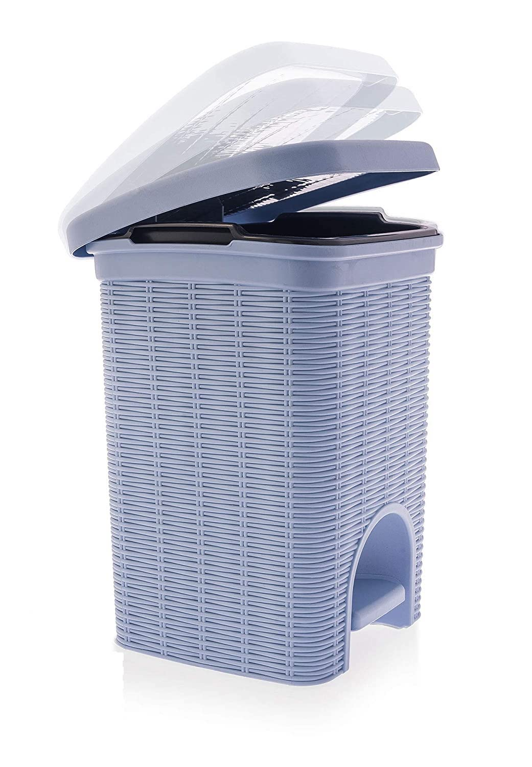 PARASNATH Rattan Design (Purple Colour) Pedal Dustbin 11Litre Modern Light-weight Dustbin for Home and Office Purple Colour - Made In India - Size 10 inchX10 inchX13 inch - PARASNATH