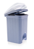 PARASNATH Rattan Design (Purple Colour) Pedal Dustbin 7Litre Modern Light-weight Dustbin for Home and Office Purple Colour - Made In India - Small Size 8 inchX8 inchX11 inch - PARASNATH