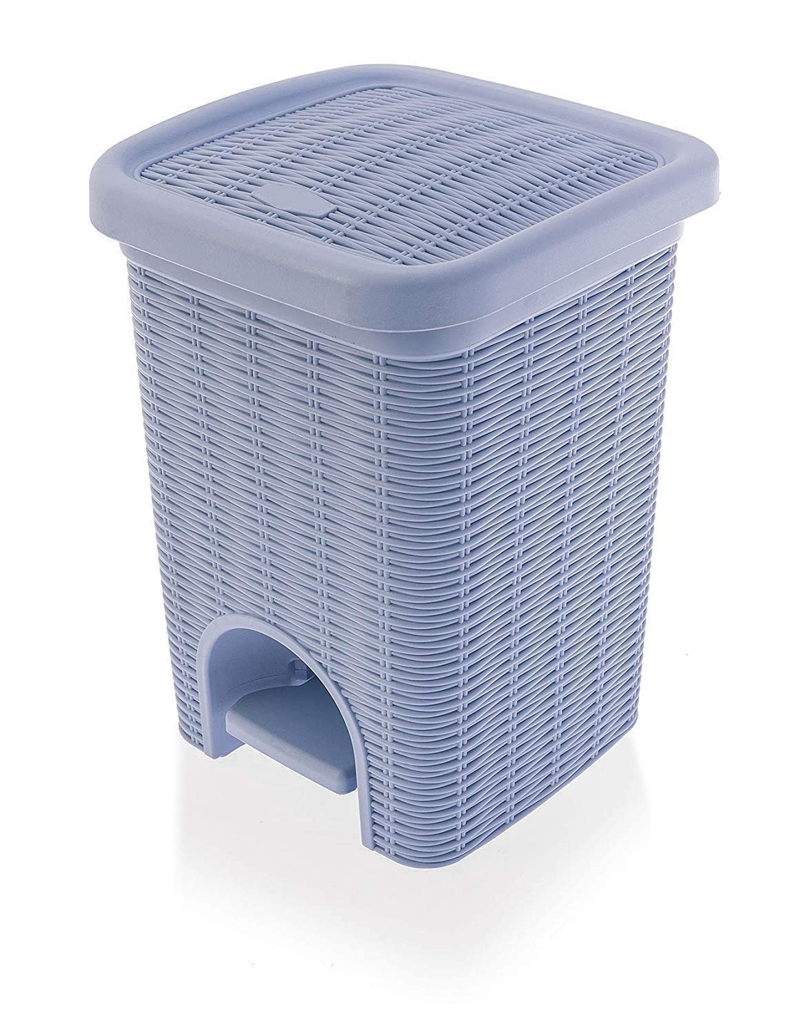 PARASNATH Rattan Design (Purple Colour) Pedal Dustbin 7Litre Modern Light-weight Dustbin for Home and Office Purple Colour - Made In India - Small Size 8 inchX8 inchX11 inch - PARASNATH