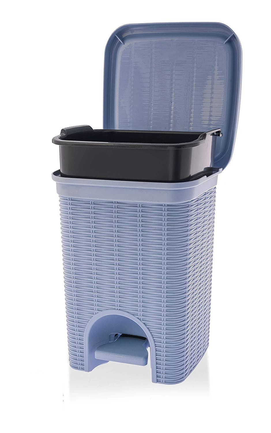 PARASNATH Rattan Design (Purple Colour) Pedal Dustbin 7Litre Modern Light-weight Dustbin for Home and Office Purple Colour - Made In India - Small Size 8 inchX8 inchX11 inch - PARASNATH