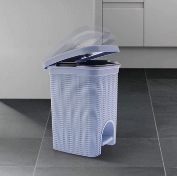 PARASNATH Rattan Design (Purple Colour) Pedal Dustbin 7Litre Modern Light-weight Dustbin for Home and Office Purple Colour - Made In India - Small Size 8 inchX8 inchX11 inch - PARASNATH