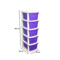 Parasnath Boxo 5 Layer Purple Drawer – Multi-purpose storage with wheels