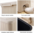 PARASNATH Rattan Design (Off-White Colour) Pedal Dustbin 7Litre Modern Light-weight Dustbin for Home and Office Off White Colour - Made In India - Small Size 8inch X 8inch X 11 inch - PARASNATH