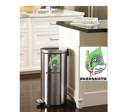 Parasnath Stainless Steel Plain Pedal Dustbin With Plastic Bucket (10''X15''- 11 Liter) - PARASNATH