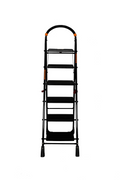Parasnath 6-Step Folding Metal Ladder 6.2 Ft – Black Heavy Duty