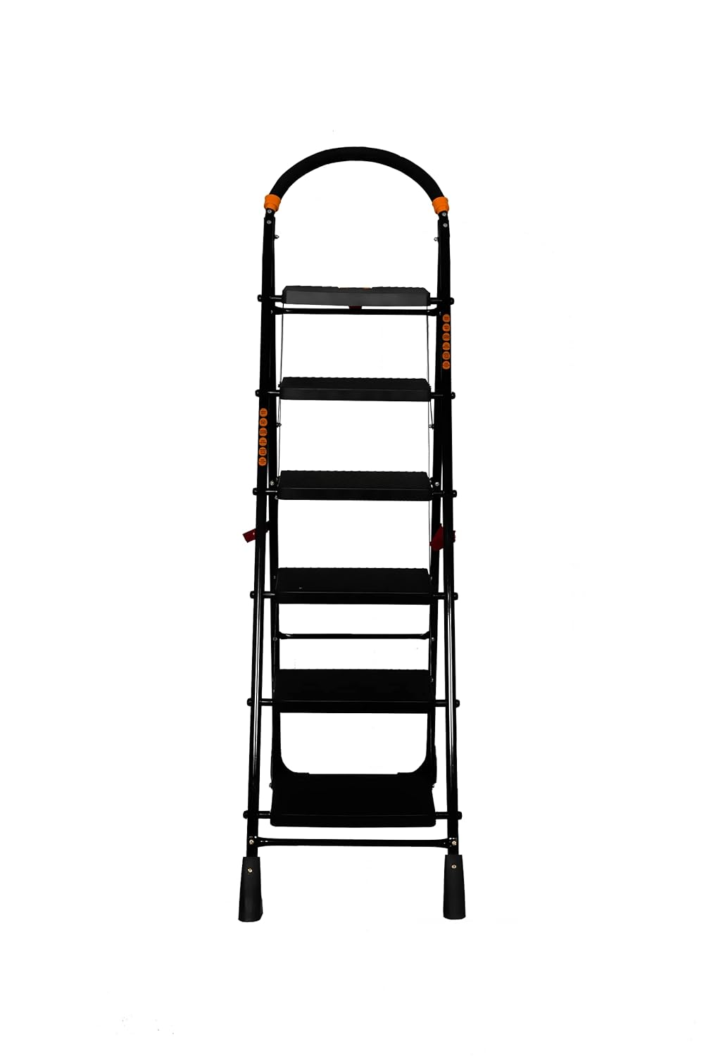 Parasnath 6-Step Folding Metal Ladder 6.2 Ft – Black Heavy Duty