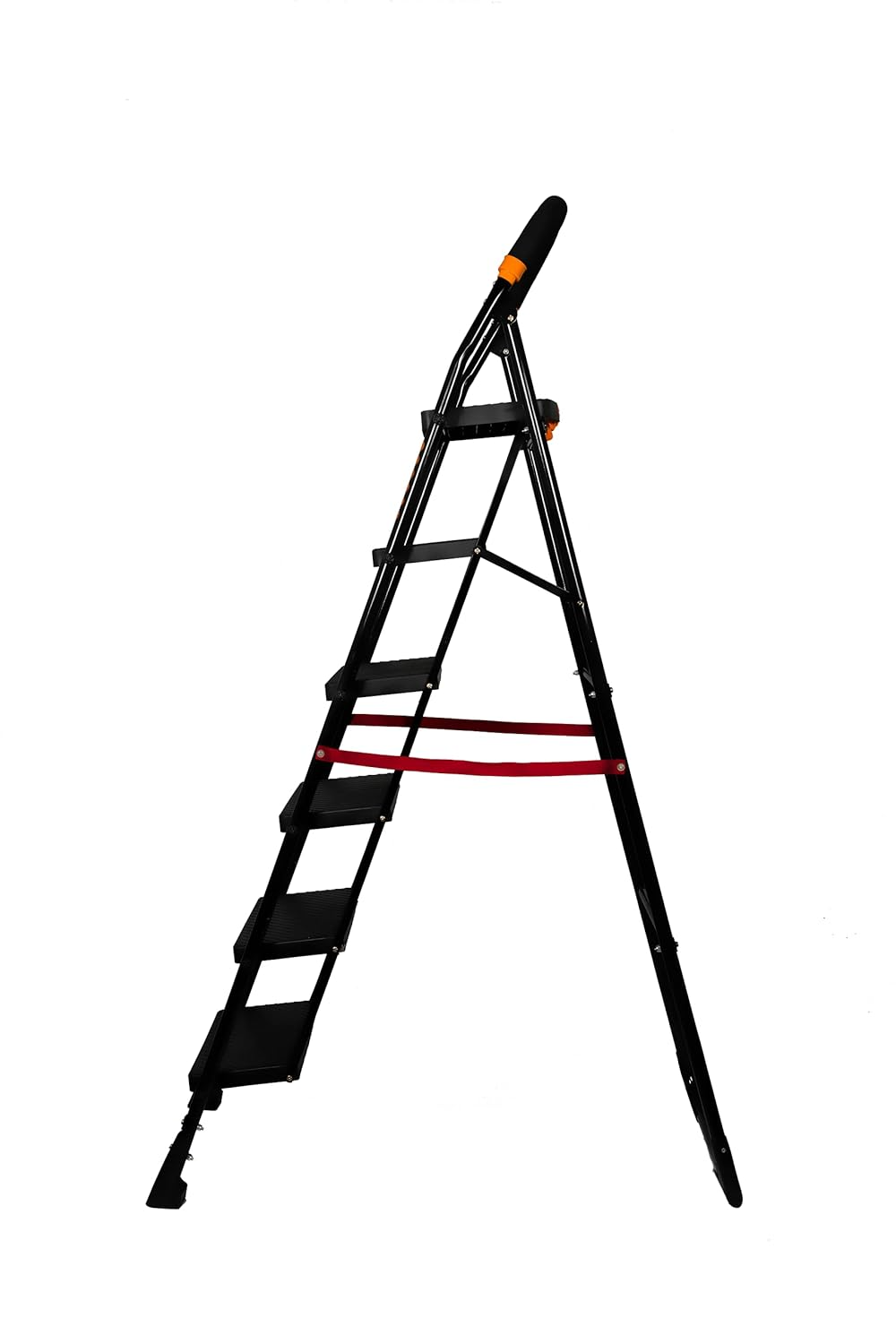 Parasnath 6-Step Folding Metal Ladder 6.2 Ft – Black Heavy Duty