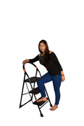 Parasnath Black Diamond 3 Step Folding Ladder | Strong Metal Anti-Slip Design