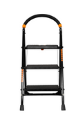 Parasnath Black Diamond 3 Step Folding Ladder | Strong Metal Anti-Slip Design