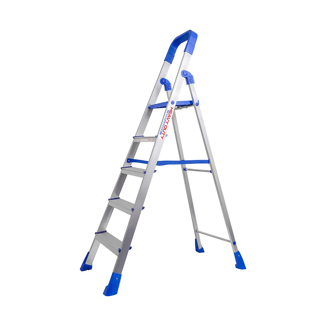 Parasnath Aluminium Maple Ladder Blue 5 Step 5.2 Ft Durable Folding Ladder for Safe Climb