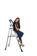 Parasnath Aluminium Maple Ladder Blue 5 Step 5.2 Ft Durable Folding Ladder for Safe Climb