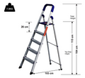 Parasnath Aluminium Maple Ladder Blue 5 Step 5.2 Ft Durable Folding Ladder for Safe Climb