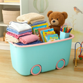 PARASNATH 45L Blue-Pink Rolling Storage Box with Wheels