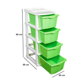 Parasnath Boxo 4 Layer Green Drawer – Multi-purpose storage with wheels