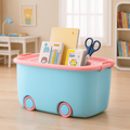 PARASNATH 45L Blue-Pink Rolling Storage Box with Wheels
