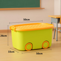 PARASNATH 25L Green-Yellow Rolling Storage Box with Wheels