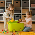 PARASNATH 25L Green-Yellow Rolling Storage Box with Wheels