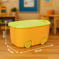 PARASNATH 45L Green-Yellow Rolling Storage Box with Wheels