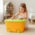 PARASNATH 45L Green-Yellow Rolling Storage Box with Wheels