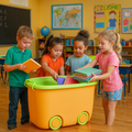 PARASNATH 45L Green-Yellow Rolling Storage Box with Wheels