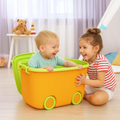 PARASNATH 25L Green-Yellow Rolling Storage Box with Wheels