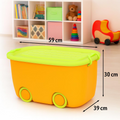PARASNATH 45L Green-Yellow Rolling Storage Box with Wheels