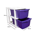 PARASNATH Boxo 2 Layer Purple Modular Drawer Storage System with wheels 