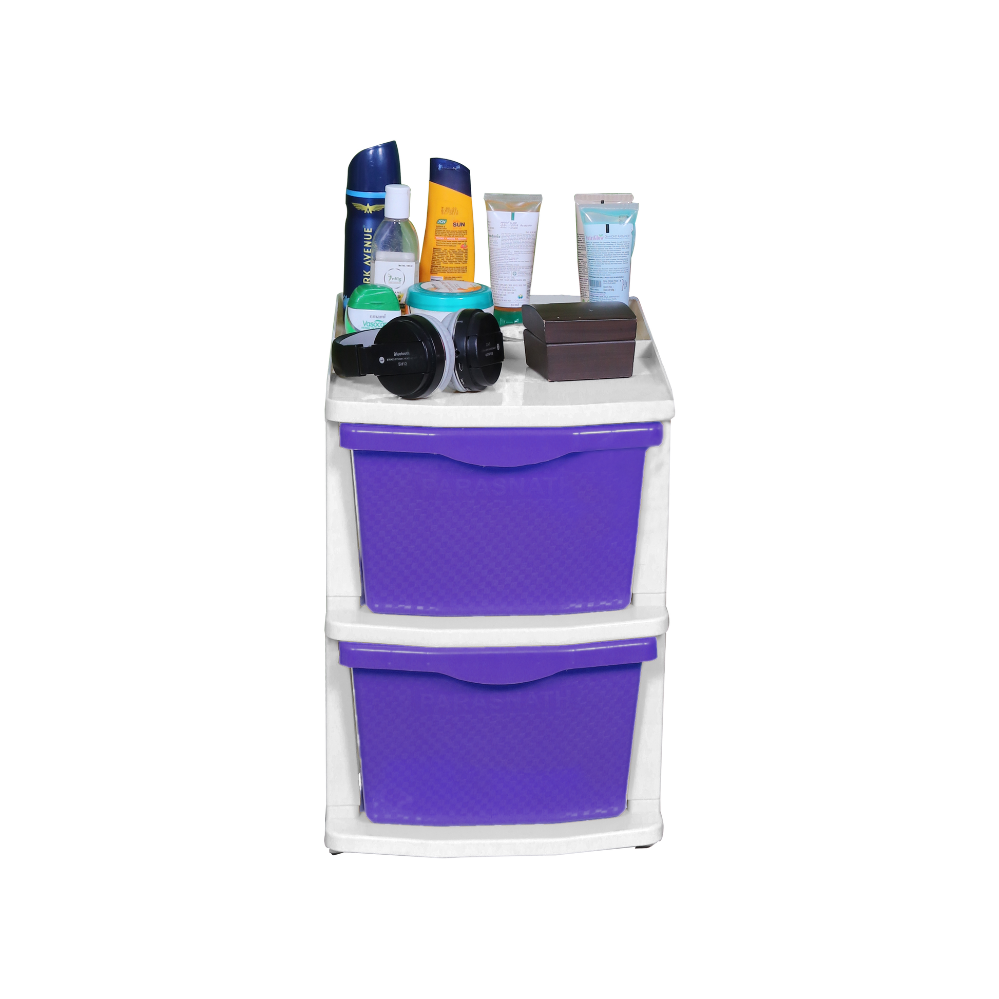 PARASNATH Boxo 2 Layer Purple Modular Drawer Storage System with wheels 