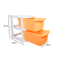 PARASNATH Boxo 2 Layer (Orange) Multi-Purpose Modular Drawer Storage 