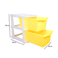 Parasnath Boxo 2 Layer Yellow Drawer – Multi-Purpose Plastic Storage Organizer with Wheels