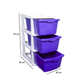 Parasnath Boxo 3 Layer Purple Drawer – Multi-purpose storage with wheels